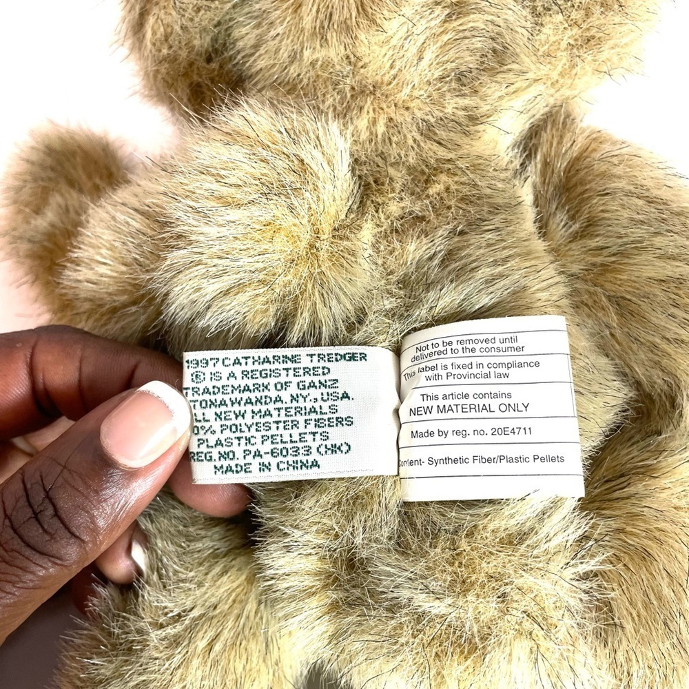 Ganz Cottage Collectibles “Dennis” Brown Teddy Bear w/ Bow Plush Vintage Style - Picture 9 of 11